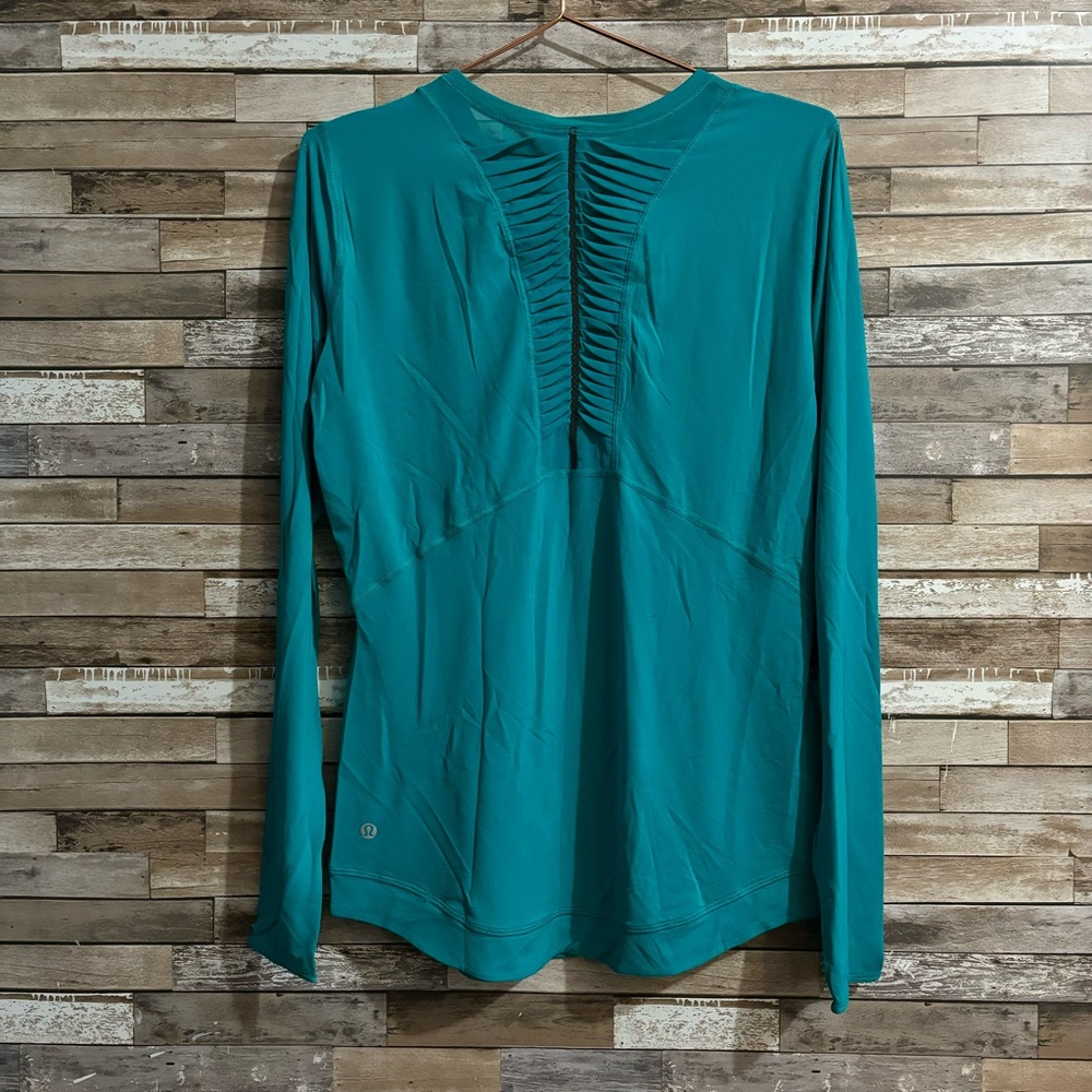 Lululemon Cosmic Teal Mesh with me Long Sleeve
